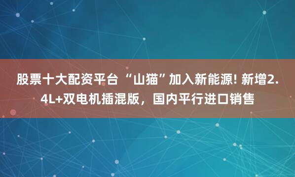 股票十大配资平台 “山猫”加入新能源! 新增2.4L+双电机插混版,国内平行进口销售
