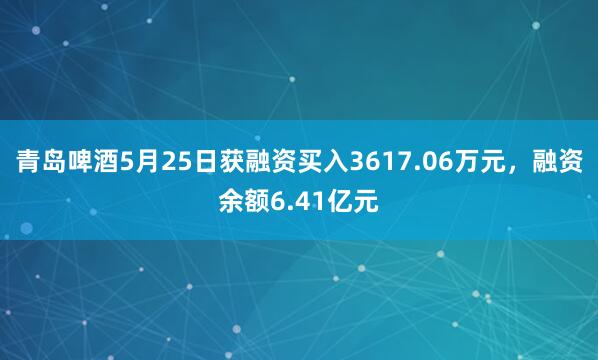 青岛啤酒5月25日获融资买入3617.06万元，融资余额6.41亿元
